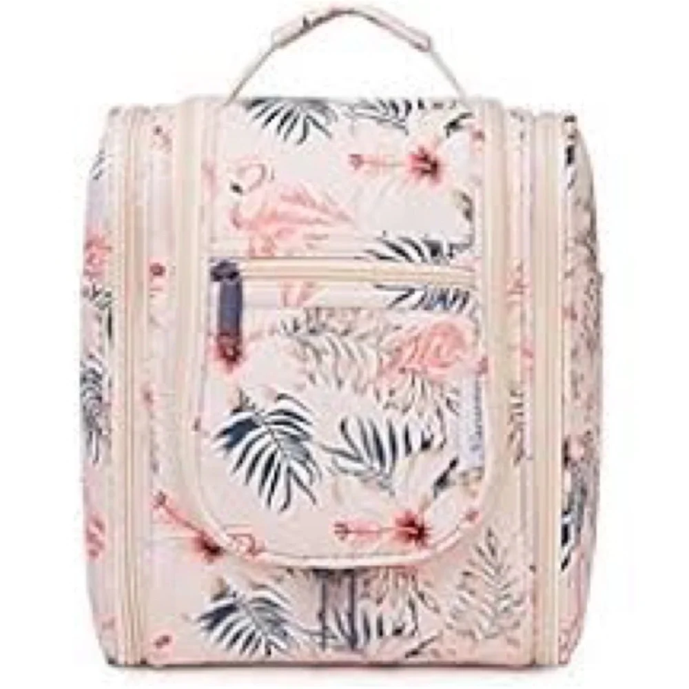 Flamingo hanging travel toiletry bag, - Picture 1 of 3